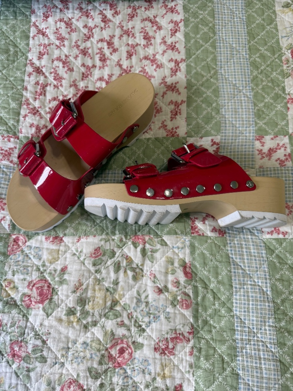 Calvin Klein Jeans Vancy Platform Sandal in Red, Sz 10